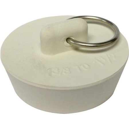 PLUMB PAK Duo Fit Series Drain Stopper, Rubber, White, For 138 in to 112 in Sink PP820-39